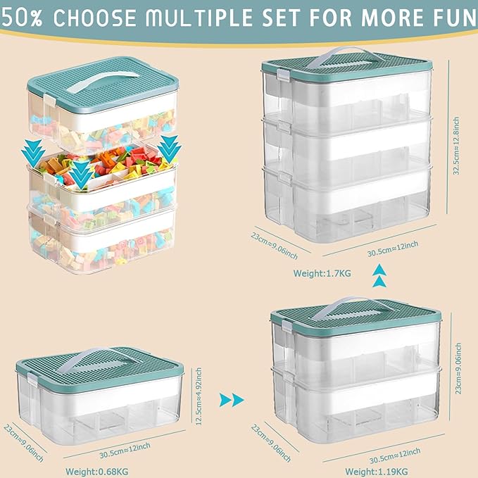 Caja Organizadora Harazaqa de 3 Niveles: El Aliado Definitivo para Guardar Tus Piezas LEGO